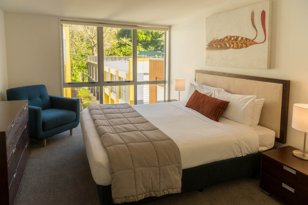 Bedroom - Boulcott Suites Four Bedroom Townhouse For Village Accommodation Group. Photo credit: Stephen A’Court. COPYRIGHT ©Stephen A’Court